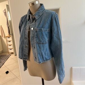 Zara cropped denim shirt